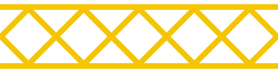 Yellow Crisscross Road Safety Grid Marking Vector