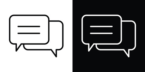 Fototapeta premium Chat bubble icon design. simple stroke line vector icon set