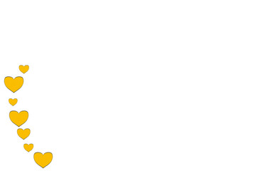 Yellow heart shaped paper on transparent background. Collage composition with rough texture of paper. Scalloped edges. Love and romance. Lovely halftone color.