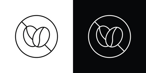 Caffeine free icon design. simple stroke line vector icon set