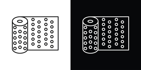 Bubble wrap icon design. simple stroke line vector icon set