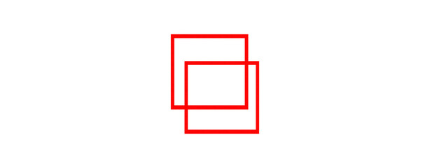 Square, rectangular shape, red, collage rectangle made from paper, photo frame on transparent background.