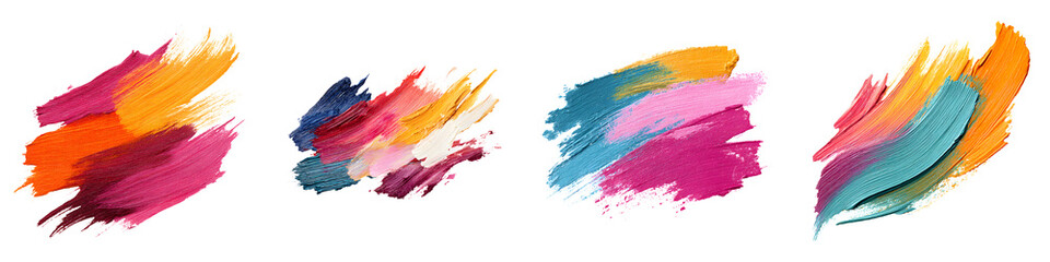 Vibrant abstract paint strokes in colorful hues