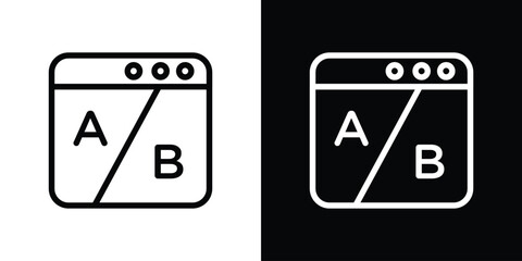 A B test icon design. simple stroke line vector icon set