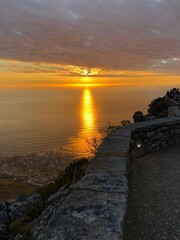 Golden sunset on the sea