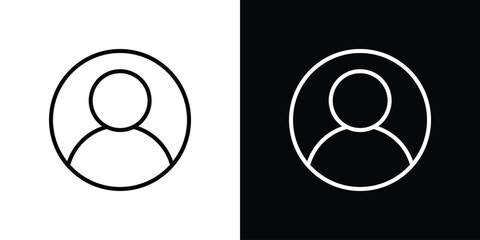 User icon design. simple stroke line vector icon set