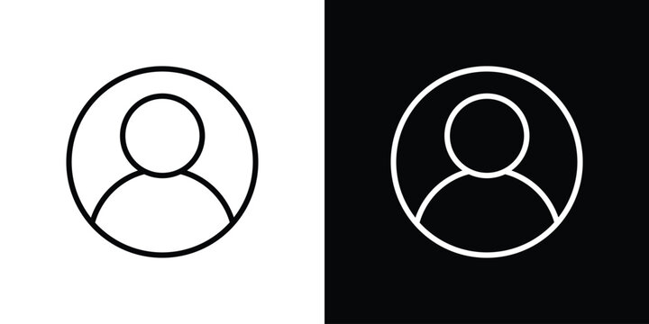 User icon design. simple stroke line vector icon set