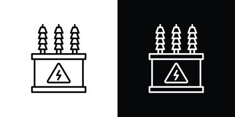 Transformer icon design. simple stroke line vector icon set