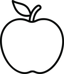 Black and White Apple Line Art