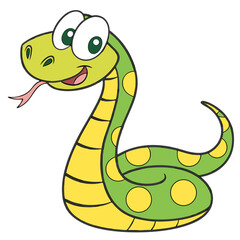 Fototapeta premium cartoon snake with a snake
