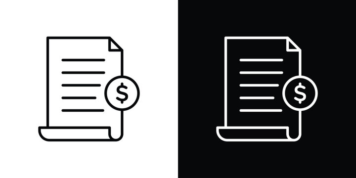 Tax icon design. simple stroke line vector icon set