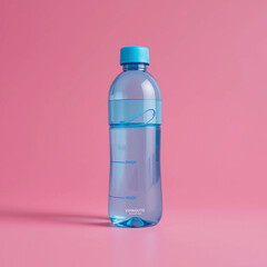 Hydration Essentials: Stylish Water Bottle on Pink Background .