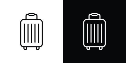 Suitcase icon design. simple stroke line vector icon set