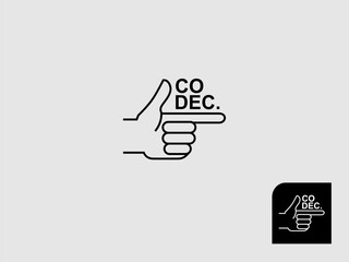 logo coding vector,hand code, programmer logo icon, technology, symbol code logo illustration, coding. vector suitable for your media design logo 