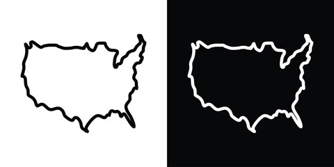 State country icon design. simple stroke line vector icon set
