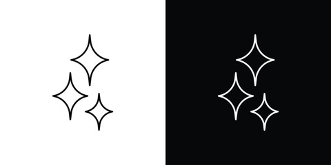 Sparkles icon design. simple stroke line vector icon set