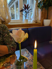 Restaurant, Deko, Tischdeko, Rose, romantisch