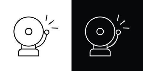 School bell icon design. simple stroke line vector icon set