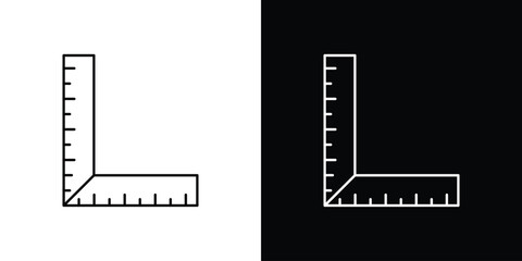 Ruler combined icon design. simple stroke line vector icon set