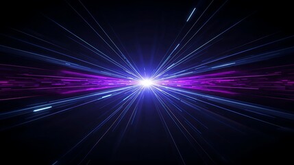 Abstract Digital Artwork Vivid Blue Purple Light Rays Burst Central Glow Dark Background image