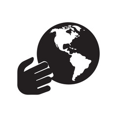 Sign Language Globe Futuristic Communication