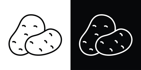 Potato icon design. simple stroke line vector icon set