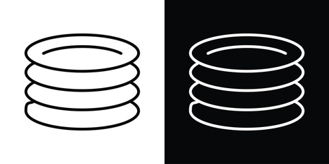 Plates icon design. simple stroke line vector icon set