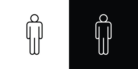 Person icon design. simple stroke line vector icon set