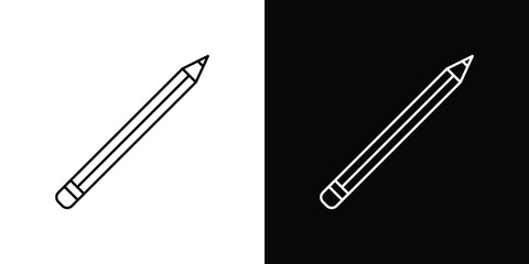 Obraz premium Pencil icon design. simple stroke line vector icon set