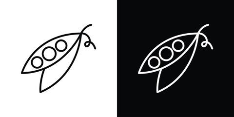 Peapod icon design. simple stroke line vector icon set