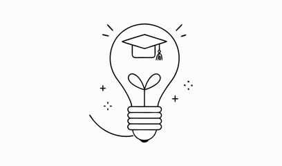 Graduation idea light bulb concept illustration