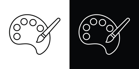 Palette icon design. simple stroke line vector icon set