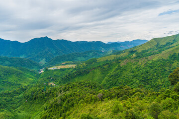 Green Colorful Tropical Mountain Landscape In Vietnam