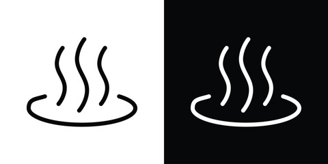 Onsen icon design. simple stroke line vector icon set
