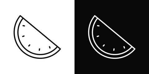 Melon icon design. simple stroke line vector icon set
