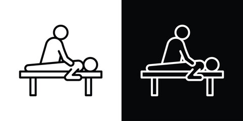 Massage icon design. simple stroke line vector icon set