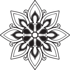 vector black and white flower