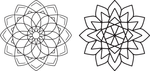 An ornamental black spider web illustration showcases a unique geometric shape design