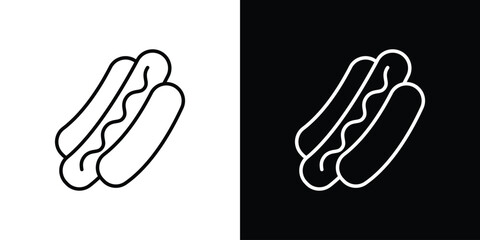 Hot dog icon design. simple stroke line vector icon set
