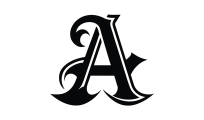 Ornate blackletter style capital letter a