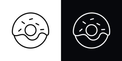 Donut icon design. simple stroke line vector icon set