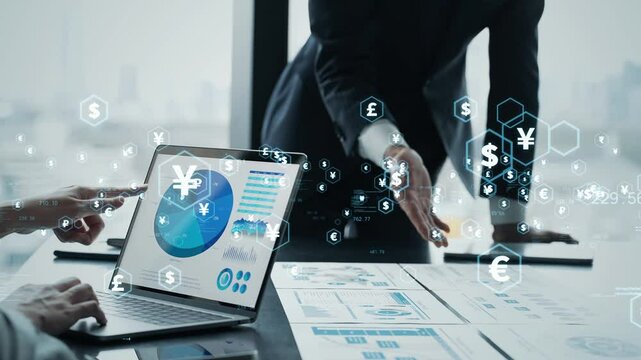 Financial technology concept for business people meeting