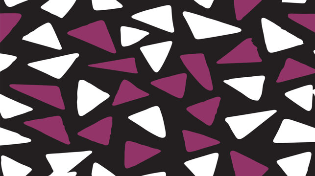 Geometric triangles repeat dynamically across stark dark background seamlessly