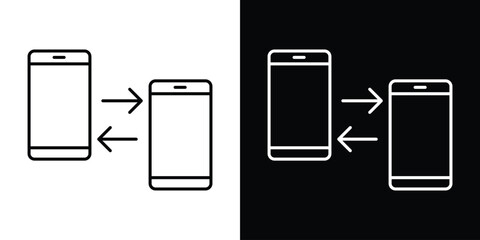 Data transfer icon design. simple stroke line vector icon set