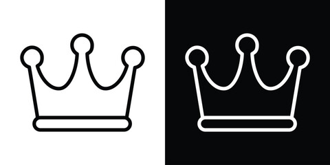 Crown icon design. simple stroke line vector icon set