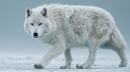 Obraz premium Majestic Arctic Wolf Portrait in Winter Landscape