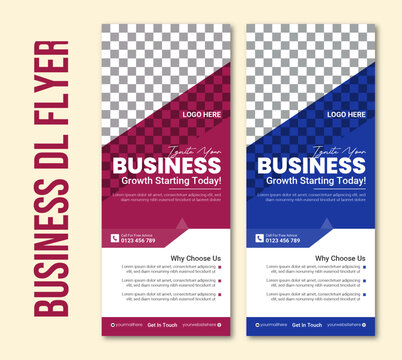Modern Business Flyer Template, Corporate DL Flyer Design, Professional Vertical Flyer with City Skyline, Business Promotion Flyer Layout, Editable Marketing Flyer for Companies.