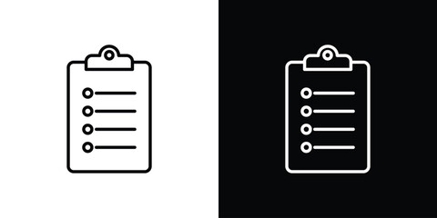 Clipboard icon design. simple stroke line vector icon set