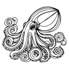  Intricate Octopus Line Art