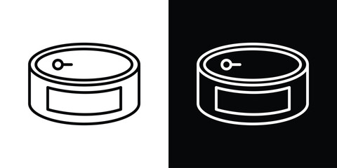 Canned food icon design. simple stroke line vector icon set